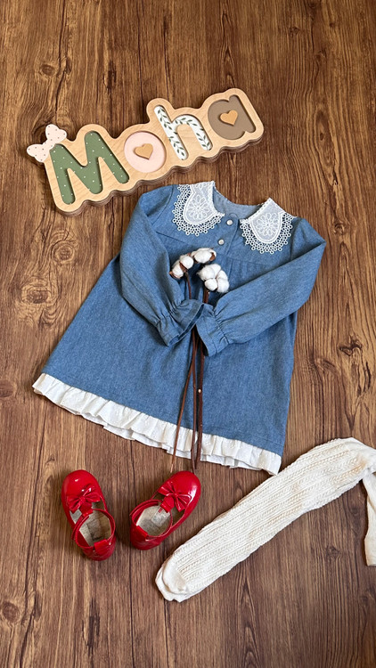 خرید پیراهن جین دخترانه